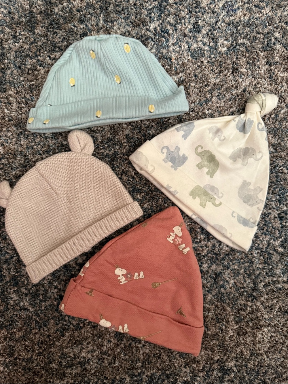 Lot of 4 baby beanies mixed brands